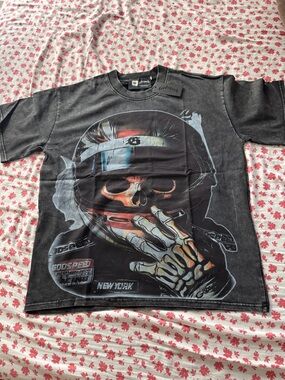 Godspeed Black Graphic Skull Helmet Short Sleeve Tee